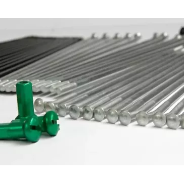 kit 36 rayons arriere KAWASAKI KXF 19" noir ecrou vert