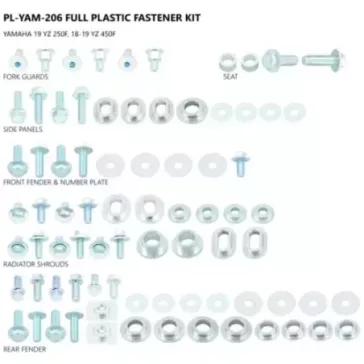 Kit visserie plastiques UFO Yamaha 250 YZF 19-22 450 YZF 18-22
