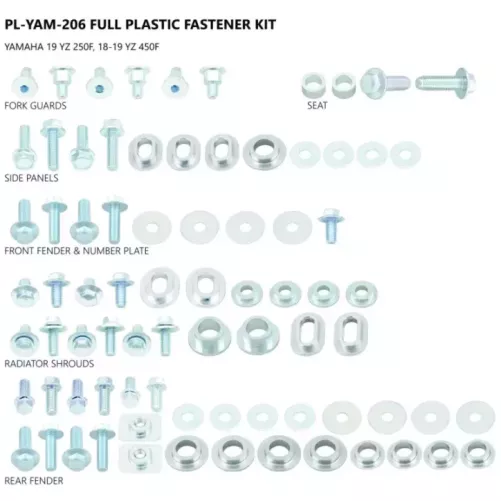 Kit visserie plastiques UFO Yamaha 250 YZF 19-22 450 YZF 18-22