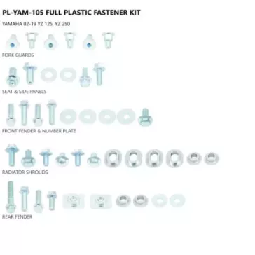 Kit visserie plastiques UFO Yamaha 125 & 250 YZ 02-23