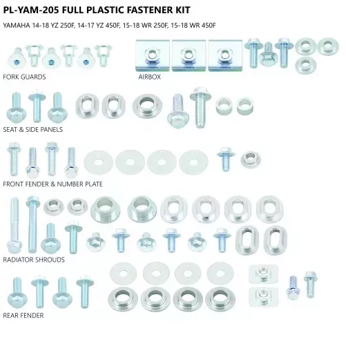Kit visserie plastiques UFO Yamaha 250 YZF 14-18 450 YZF 14-17