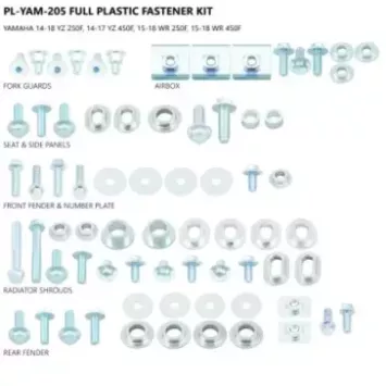 Kit visserie plastiques UFO Yamaha 250 YZF 14-18 450 YZF 14-17