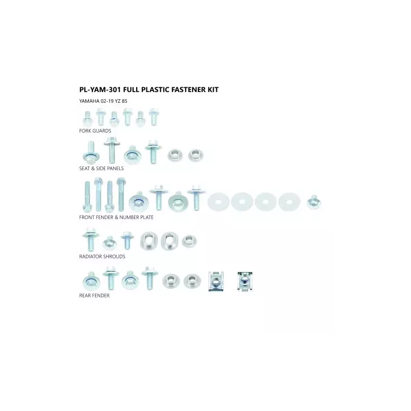 Kit visserie plastiques UFO Yamaha 85 YZ 02-23