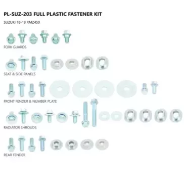 Kit visserie plastiques UFO Suzuki 250 RMZ 19-23 & 450 RMZ 18-23