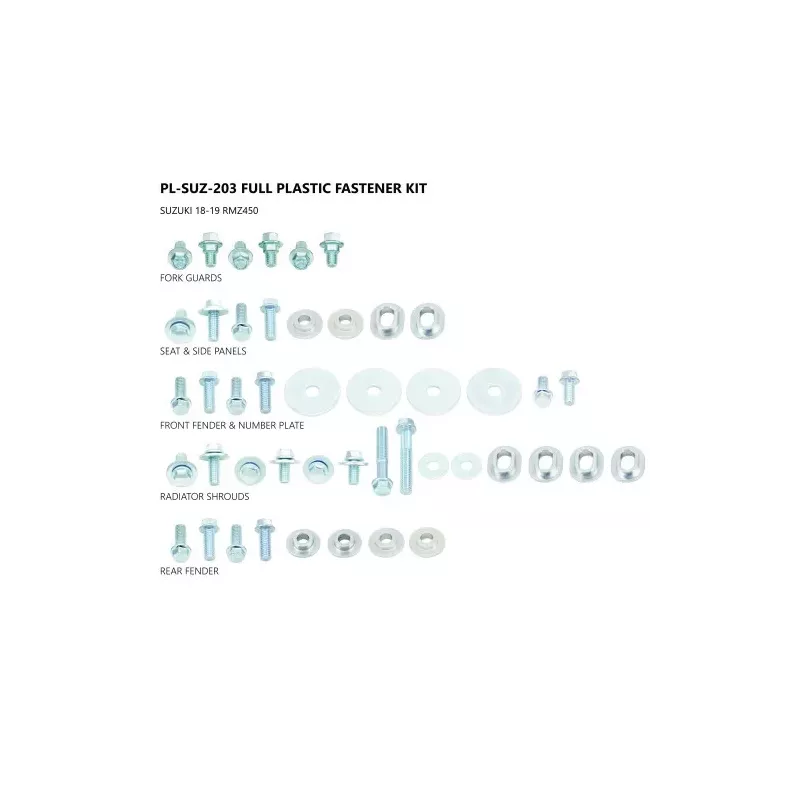 Kit visserie plastiques UFO Suzuki 250 RMZ 19-23 & 450 RMZ 18-23