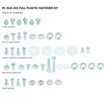 Kit visserie plastiques UFO Suzuki 250 RMZ 19-23 & 450 RMZ 18-23