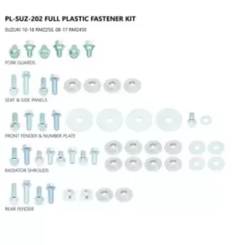 Kit visserie plastiques UFO Suzuki 250 RMZ 10-18 & 450 RMZ 08-17