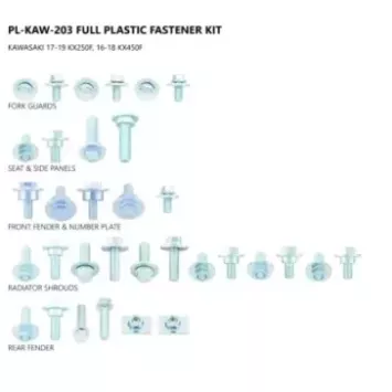 Kit visserie plastiques UFO Kawasaki 250 KXF 17-23 450 KXF 16-18