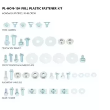 Kit visserie plastiques UFO Honda 250 CRF 18-23 450 CRF 17-23