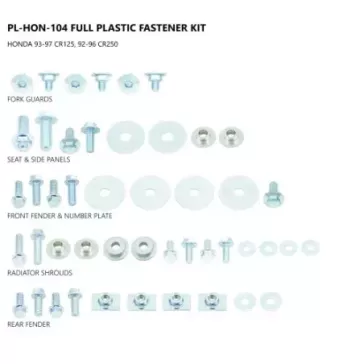 Kit visserie plastiques UFO Honda 250 CR 92-96 125 CR 93-97