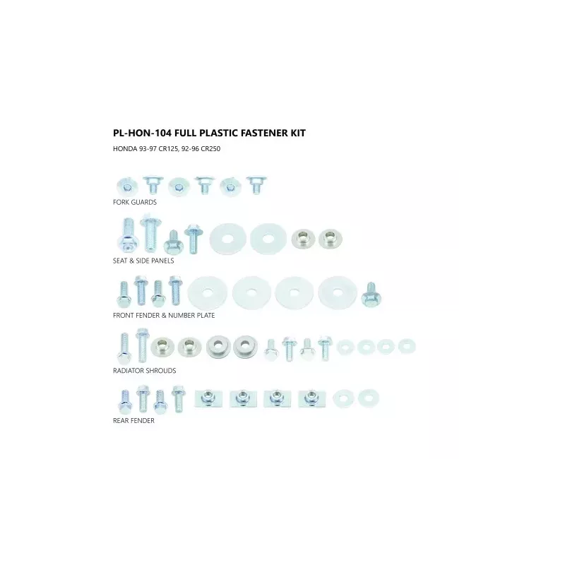 Kit visserie plastiques UFO Honda 250 CR 92-96 125 CR 93-97