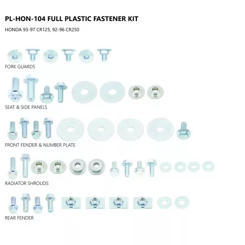 Kit visserie plastiques UFO Honda 250 CR 92-96 125 CR 93-97