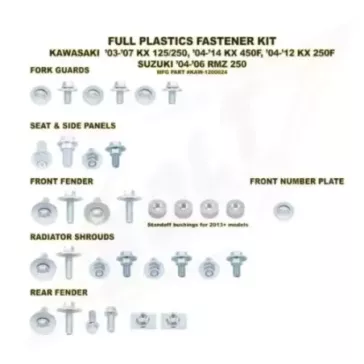 Kit vis complet de plastiques Bolt Kawasaki KX-F 125/250/450