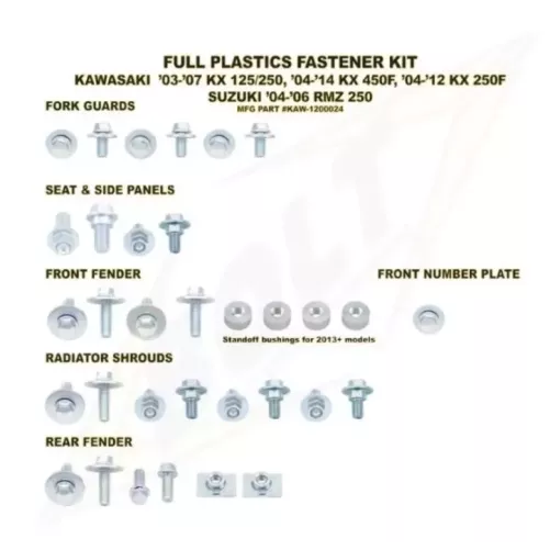 Kit vis complet de plastiques Bolt Kawasaki KX-F 125/250/450