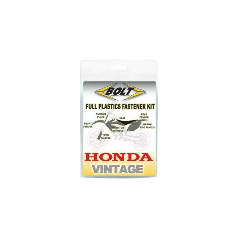 Kit visserie plastiques BOLT Honda 125 & 250 CR 00-07 450 CRF 02-04