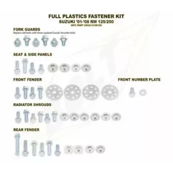 Kit visserie plastiques BOLT Suzuki 250 RM-Z 2004 à 2006