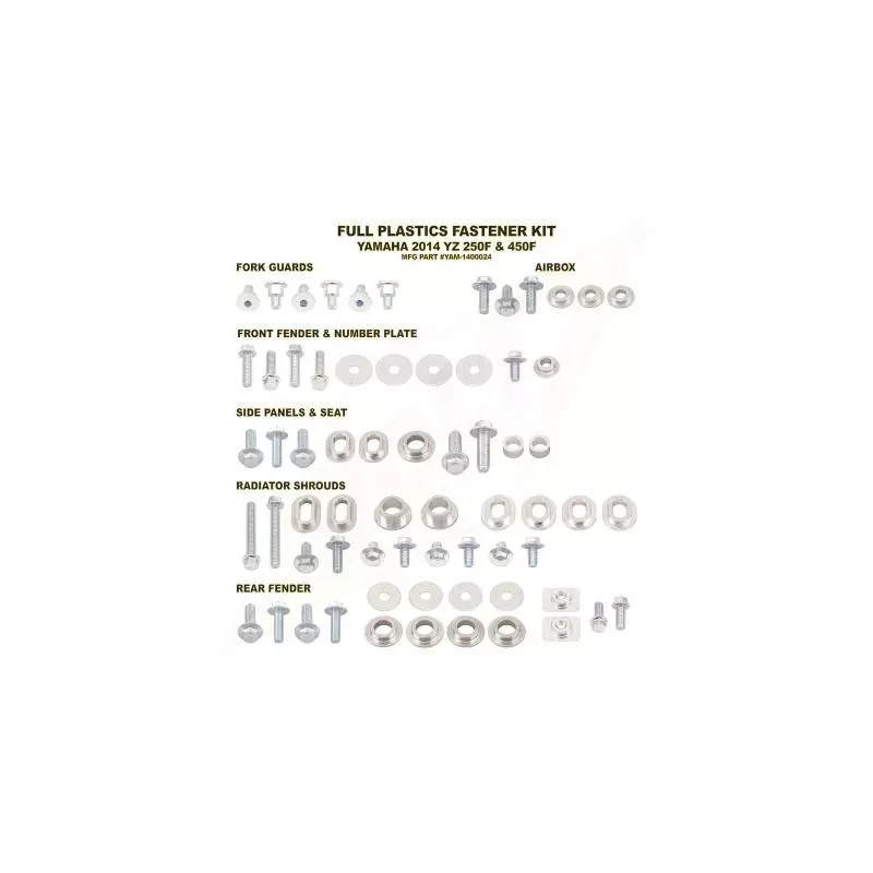 Kit visserie plastiques BOLT Yamaha 250 YZF 14-18 450 YZF 14-17 250 WRF 15-19 450 WRF 15-18