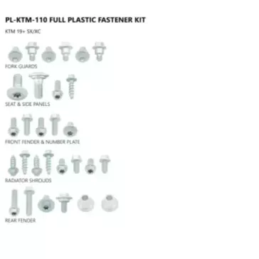Kit visserie plastiques UFO KTM SX/F 19-22, EXC/F 20-23