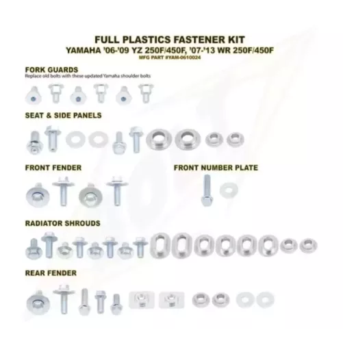 Kit vis complet de plastiques Bolt Yamaha YZ250/450F