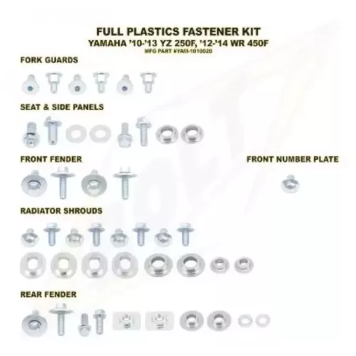 Kit vis complet de plastiques Bolt Yamaha YZ250F/WR450F
