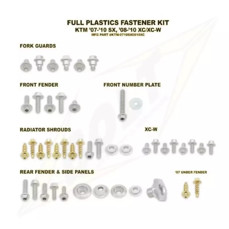 Kit vis complet de plastiques Bolt KTM SX/SX-F