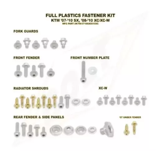 Kit vis complet de plastiques Bolt KTM SX/SX-F