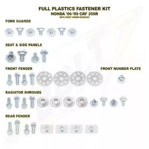 Kit vis complet de plastiques Bolt Honda CR125/250