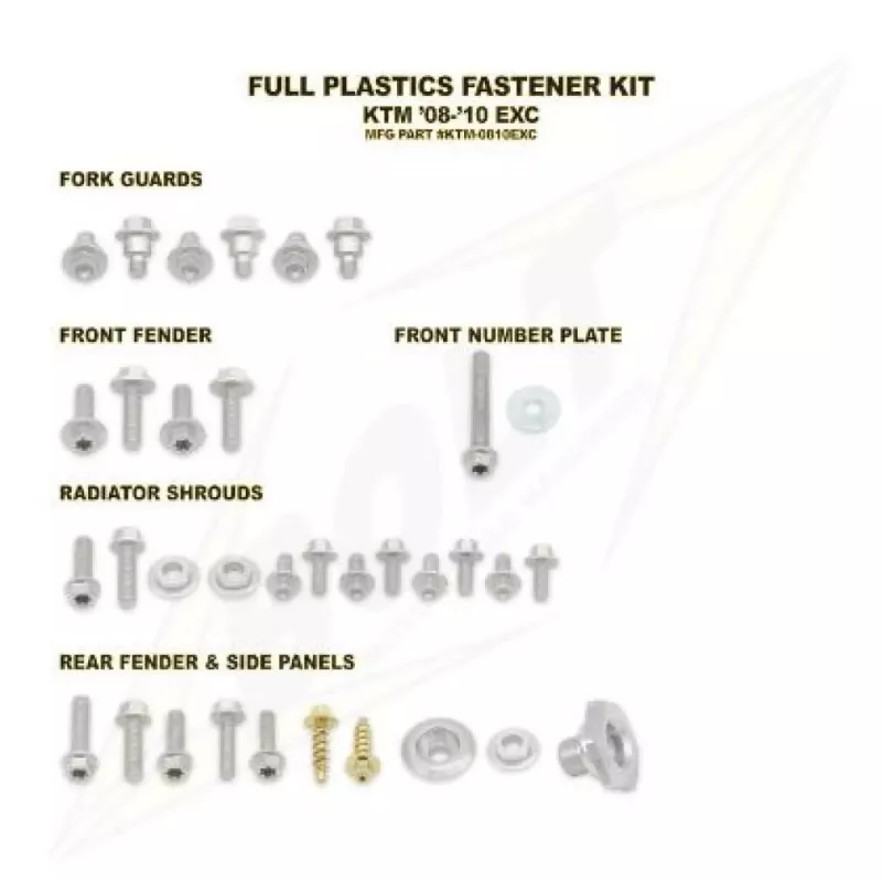 Kit vis complet de plastiques Bolt KTM EXC/EXC-F