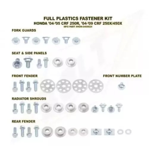 Kit vis complet de plastiques Bolt Honda CRF250R/250X/450X