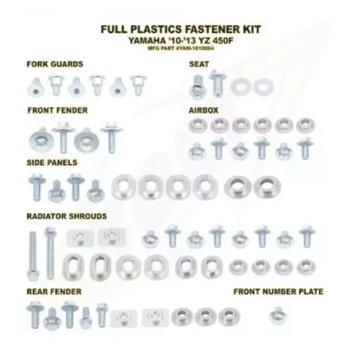 Kit vis complet de plastiques Bolt Yamaha YZ450F