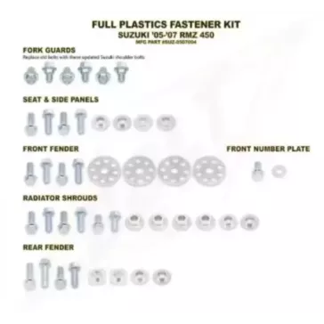 Kit vis complet de plastiques Bolt Suzuki RM-Z450