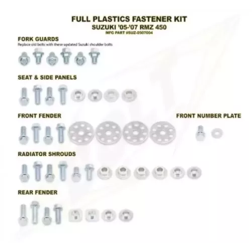 Kit vis complet de plastiques Bolt Suzuki RM-Z450