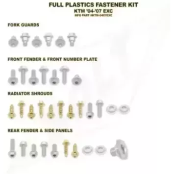 Kit vis complet de plastiques Bolt KTM EXC/EXC-F