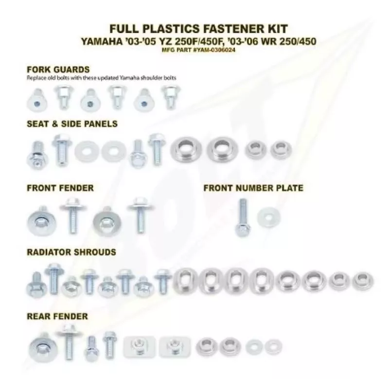 Kit vis complet de plastiques Bolt Yamaha YZ250/450F