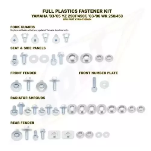 Kit vis complet de plastiques Bolt Yamaha YZ250/450F