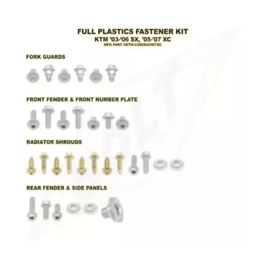 Kit vis complet de plastiques Bolt KTM SX/SX-F
