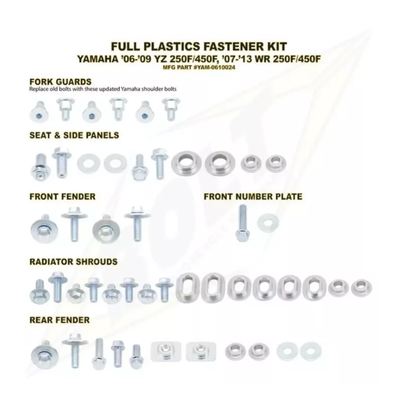 Kit vis complet de plastiques Bolt Yamaha YZ250/450F