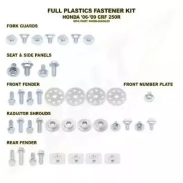 Kit vis complet de plastiques Bolt Honda CR125/250