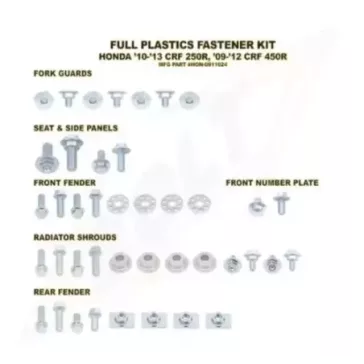 Kit vis complet de plastiques Bolt Honda CRF250R