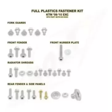 Kit vis complet de plastiques Bolt KTM EXC/EXC-F