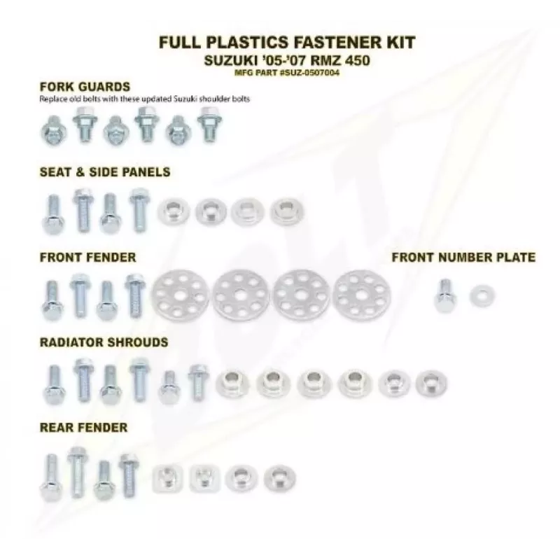 Kit vis complet de plastiques Bolt Suzuki RM-Z450