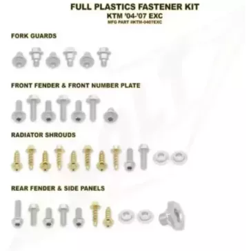 Kit vis complet de plastiques Bolt KTM EXC/EXC-F