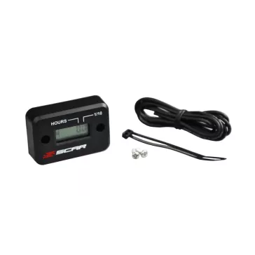 Compteur d'heures SCAR filaire avec Velcro noir