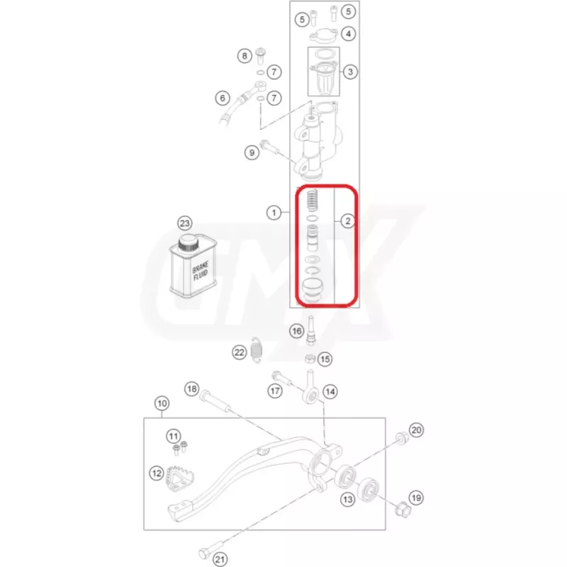 kit reparation frein arriere 85 SX 04-16 et 85 TC 14-16