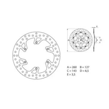 disque avant BREMBO oro rond KTM SX/F - EXC/F, TC/FC, TE/FE, EC/F et MC/F