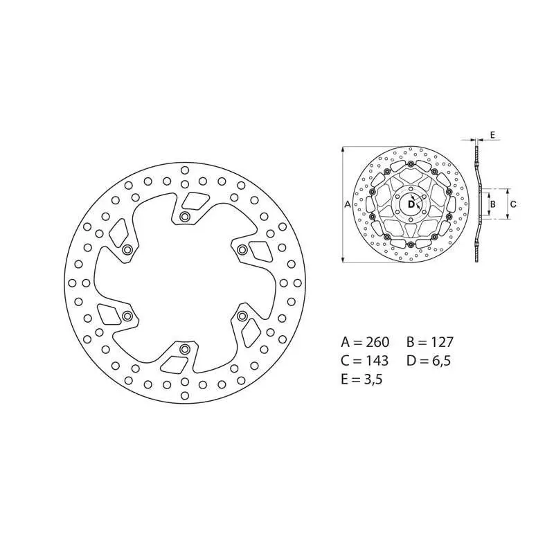 disque avant BREMBO oro rond pour KTM SX/F - EXC/F, GS - MX 97-15 8...