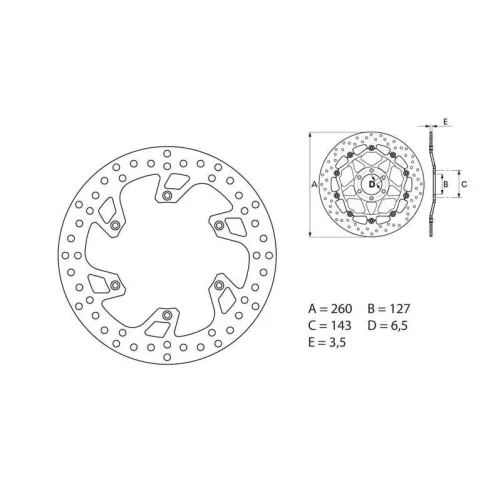 disque avant BREMBO oro rond KTM SX/F - EXC/F, TC/FC, TE/FE, EC/F et MC/F