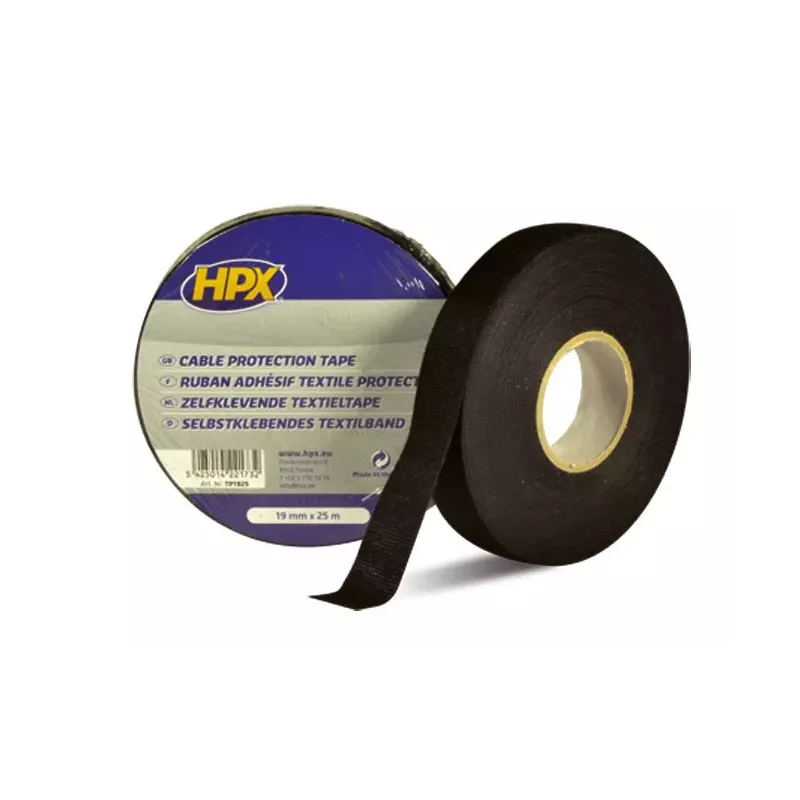 Ruban adhésif coton HPX noir 19mm x 25m