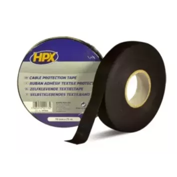 Ruban adhésif coton HPX noir 19mm x 25m