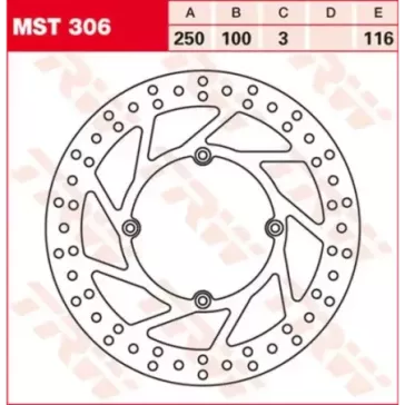 disque avant rond TRW 125/250/500 KX 89-05, 250 RMZ 04-06